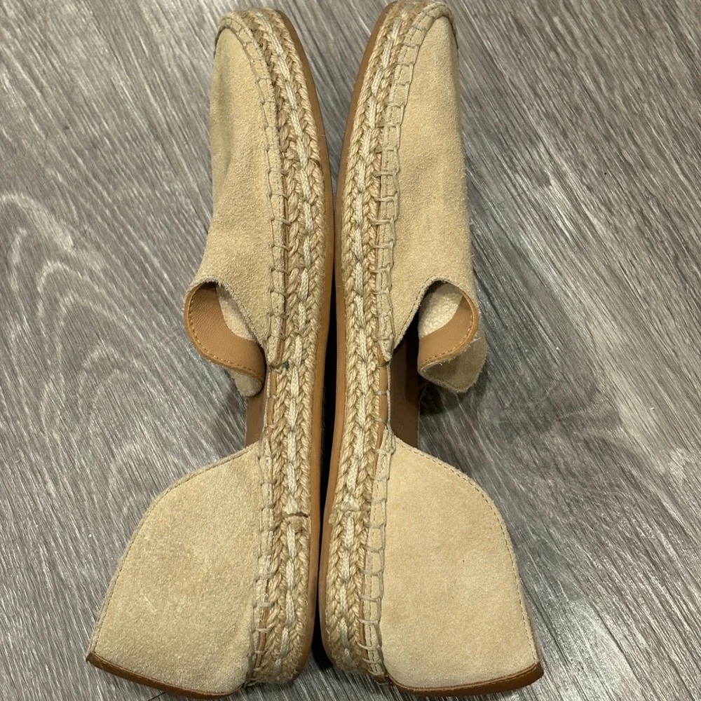 Gentle Souls Seville Leather Espadrille Warm Sand Suede Flats Sz 9 Boho Coastal
